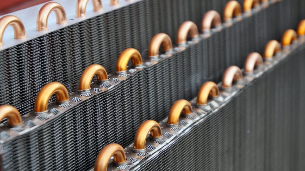Evaporator coil inside an air handler