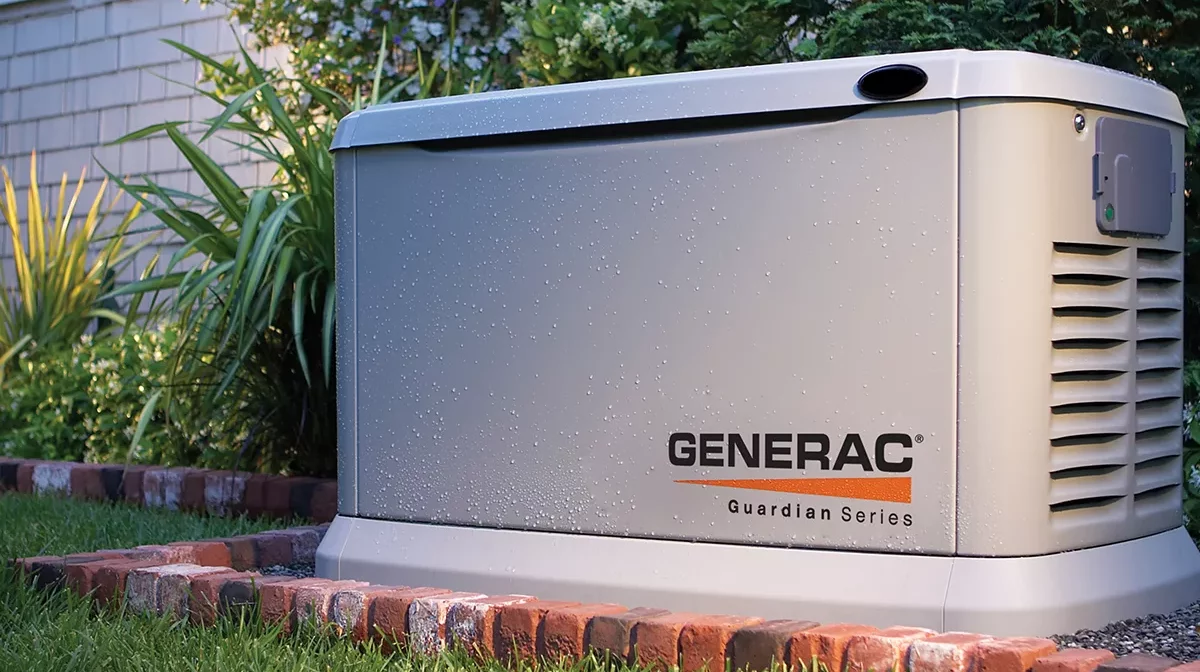 Generac Generator in front of house