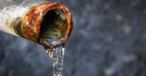 water spilling out of lead pipe, dangers of poor water quality