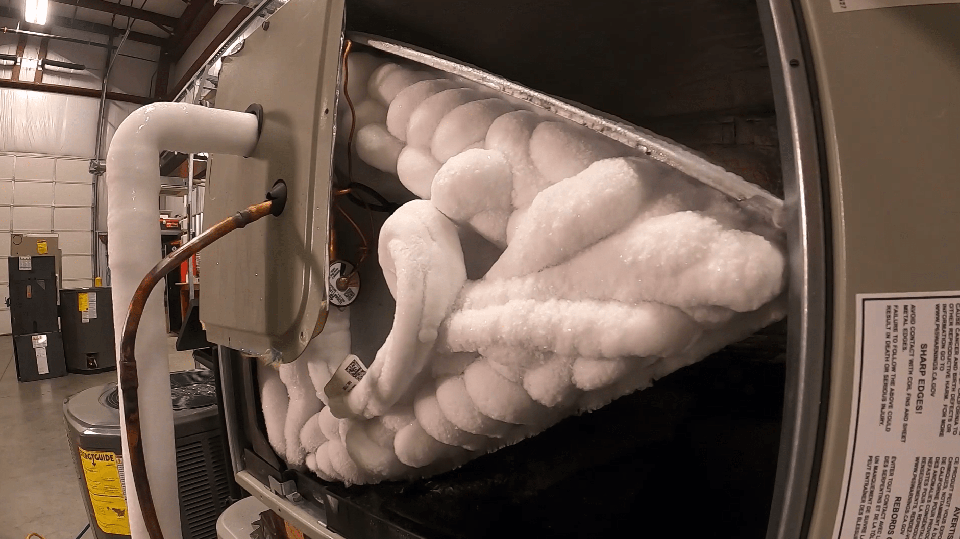 Frozen evaporator coil on an air conditioning system