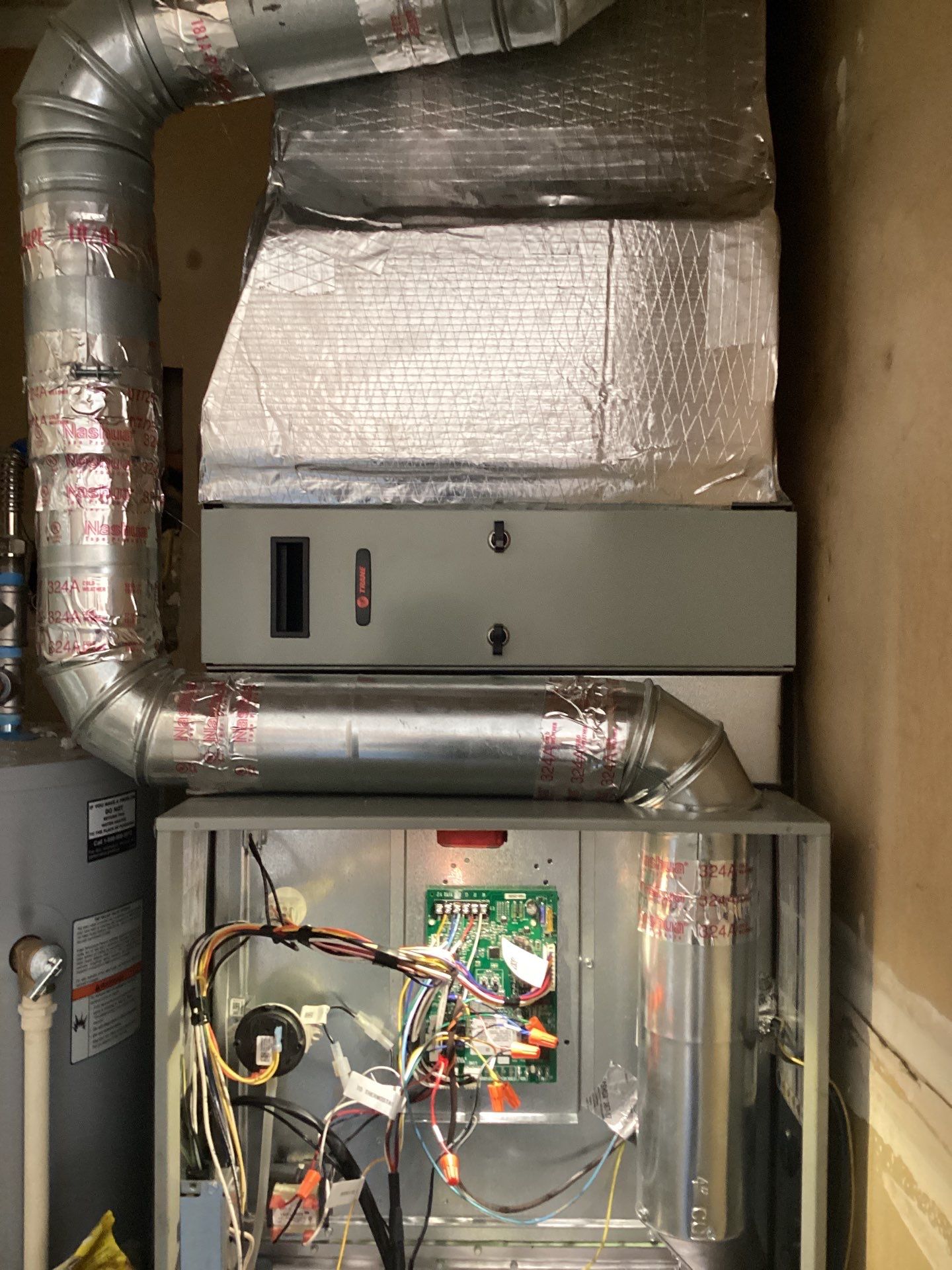 New Trane furnace and ductwork installed by Paschal in a Broken Arrow, OK home
